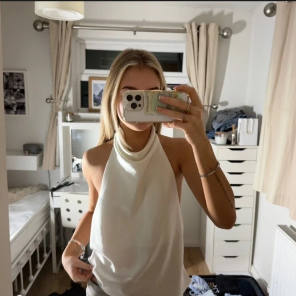 Zara White Halter Tank Top
